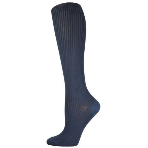 Knee High Women's Socks in Ribbed Rayon 2 Pair Pack Silky Socks for
